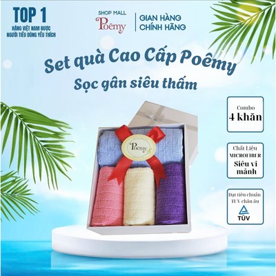 [CHÍNH HÃNG] Hộp Khăn Poêmy Set Bình An Cao Cấp Quà Tặng Sang Trọng | Poêmy Official
