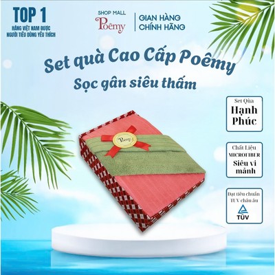 [CHÍNH HÃNG] Hộp Khăn Poêmy Set Hạnh Phúc Cao Cấp Quà Tặng Sang Trọng