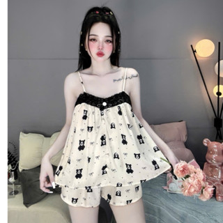 Bigsize (60Kg - 85Kg) Bộ Ngủ Nữ Vải Lụa Latin Hoạ Tiết Bo Thun Mềm Sau Lưng, Áo Phối Ren Mềm Nút Bọc Có Tăng Đưa