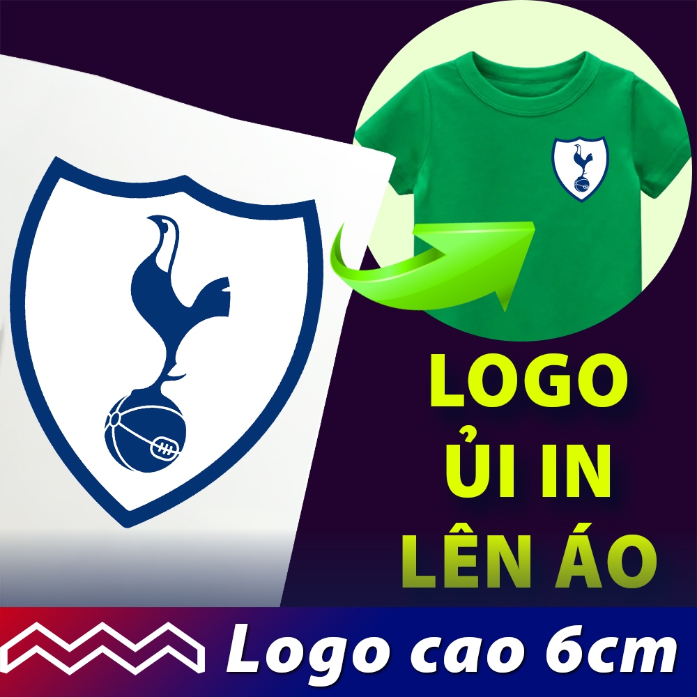 Logo IN lên vải và áo. Logo Tottenham Hotspur bóng đá cao 6 cm mẫu số 2. LOGO ỦI NHIỆT. Dùng bàn ủi 