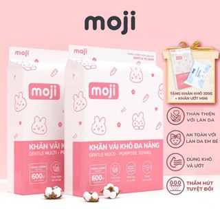 [MUA 2 TẶNG 2] Khăn vải khô đa năng MOJI dành cho bé, tẩy trang , TẶNG 1 KHĂN KHÔ 300GR + 1 KHĂN ƯỚT MINI