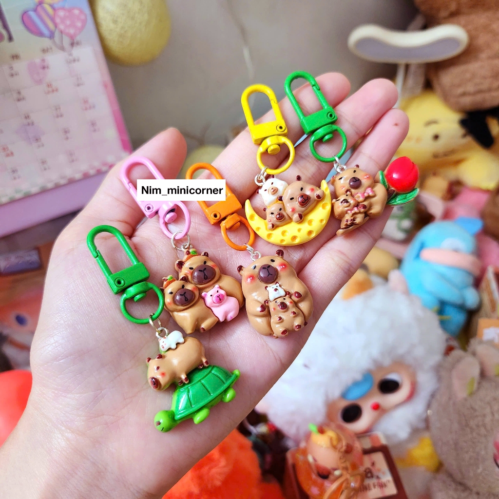 [CAPYBARA] Móc khoá charm mini Capybara chuột lang nhiều mẫu dễ thương