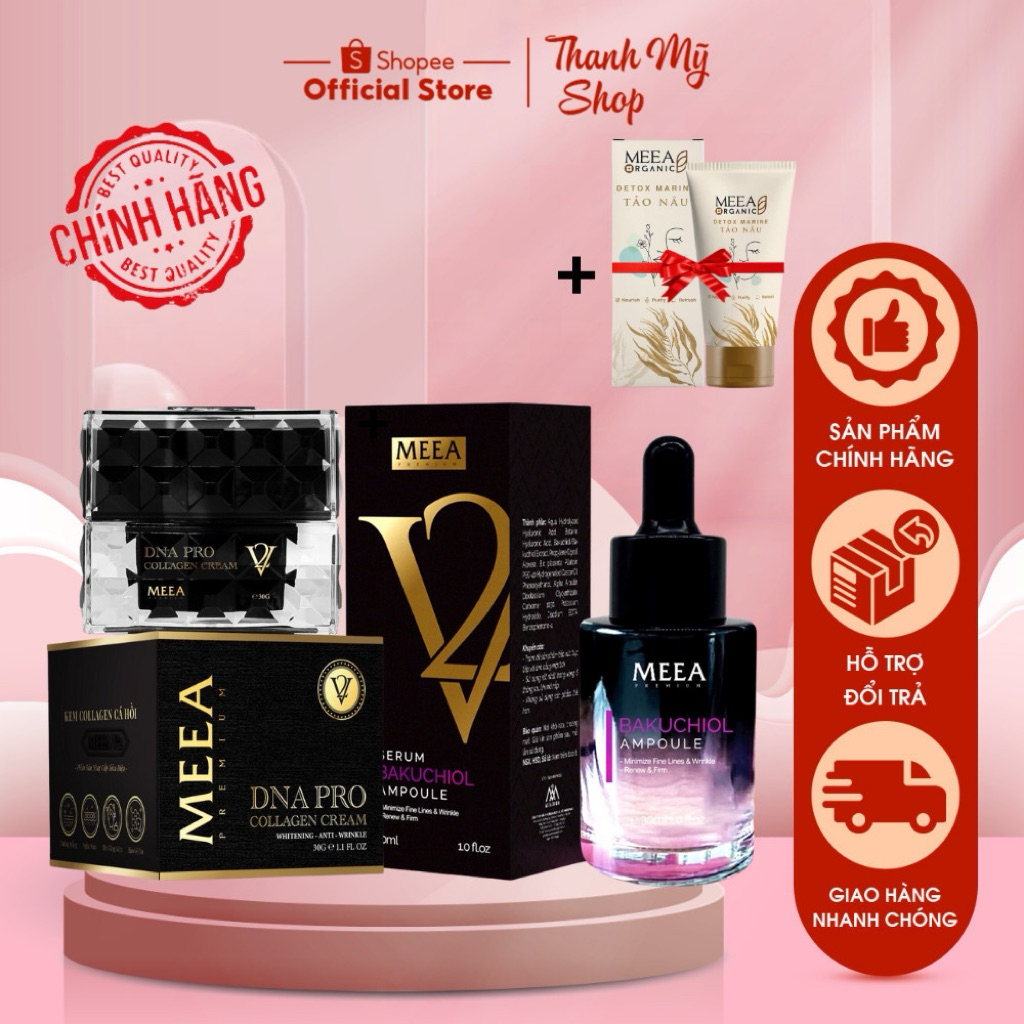 (BỘ LỚN + TẶNG QUÀ ) Combo Face DNA PRO VER 2 Cá Hồi - Tinh Chất BAKUCHOIL MEEA