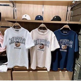 [Chính hãng] Áo phông/ áo thun Whoau gấu thêu to ss2025 nhiều màu, form á, không tag giấy, bao check store.