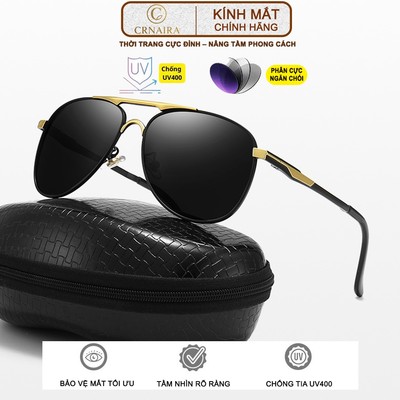 Kính mát Crnaira watch M73 chống chói UV400, phân cực HD, đeo êm, gọng thép sang trọng nam nữ