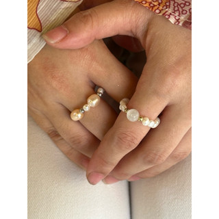 nhẫn handmade ngọc trai nước ngọt và đá tự nhiên