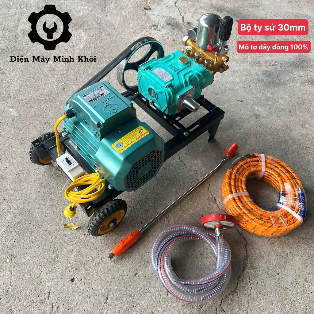 [Dây 20M] Bộ máy rửa xe áp lực ty sứ 2.9HP Osaika môtơ 3, 4HP dây đồng|Máy rửa xe công nghiệp cao áp | BigBuy360 - bigbuy360.vn