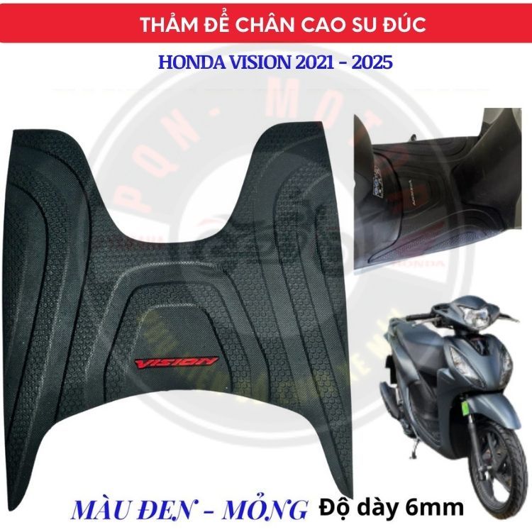 Thảm Để Chân Cao Su Cho Vision 2014–2025 – Lót Sàn Chống Trượt, Dày Đẹp, Gắn Vừa, Dễ Vệ Sinh