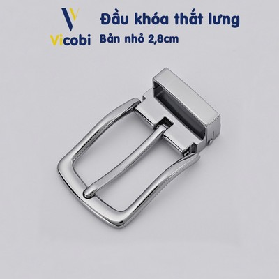 Đầu khóa thắt lưng bản nhỏ 2,8cm Vicobi K1, mặt dây lưng loại xỏ kim