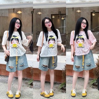 Set Áo Ren Freessize + Quần Ngố Bò Rách Nữ Cá Tính – Đồ Bộ Nữ Đi Chơi Siêu Xinh | Huyền Trang Store