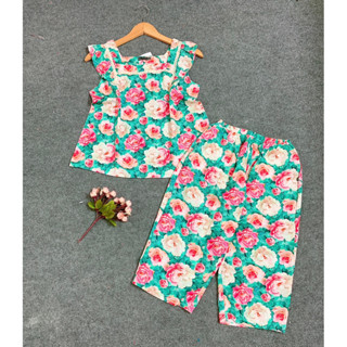 Size 43-64 kgĐồ bộ nữ quần lửng vải mango cao cấp mềm, mịn, mặc mát hợp thời trang .