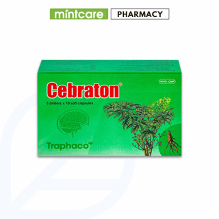 Viên Uống Bổ Não Cebraton Traphaco Hỗ Trợ Phòng Suy Giảm Trí Nhớ, Suy Nhược Thần Kinh Hộp 50 Viên Nang Mềm