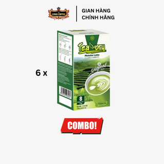  Combo KING COFFEE 6 Hộp Trà Sữa Matcha Hòa Tan Teavory  Trà Matcha Latte  - Hộp 8 gói x 16g 