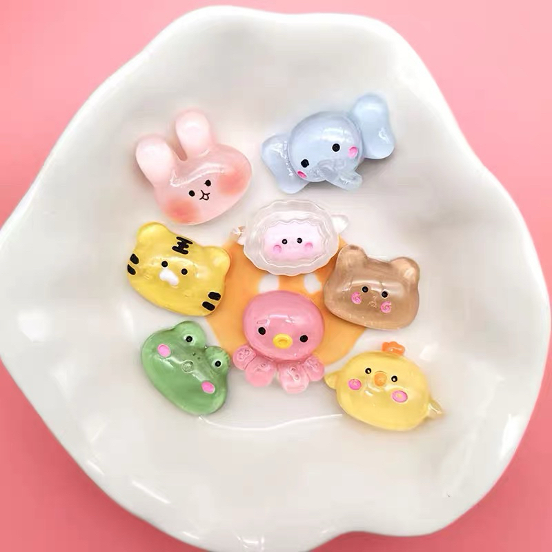 ( Mua từ 3sp để được giá tốt ) Charm 3D nổi Mẫu động vật : gà, bạch tuột , hổ , voi , gấu , ếch
