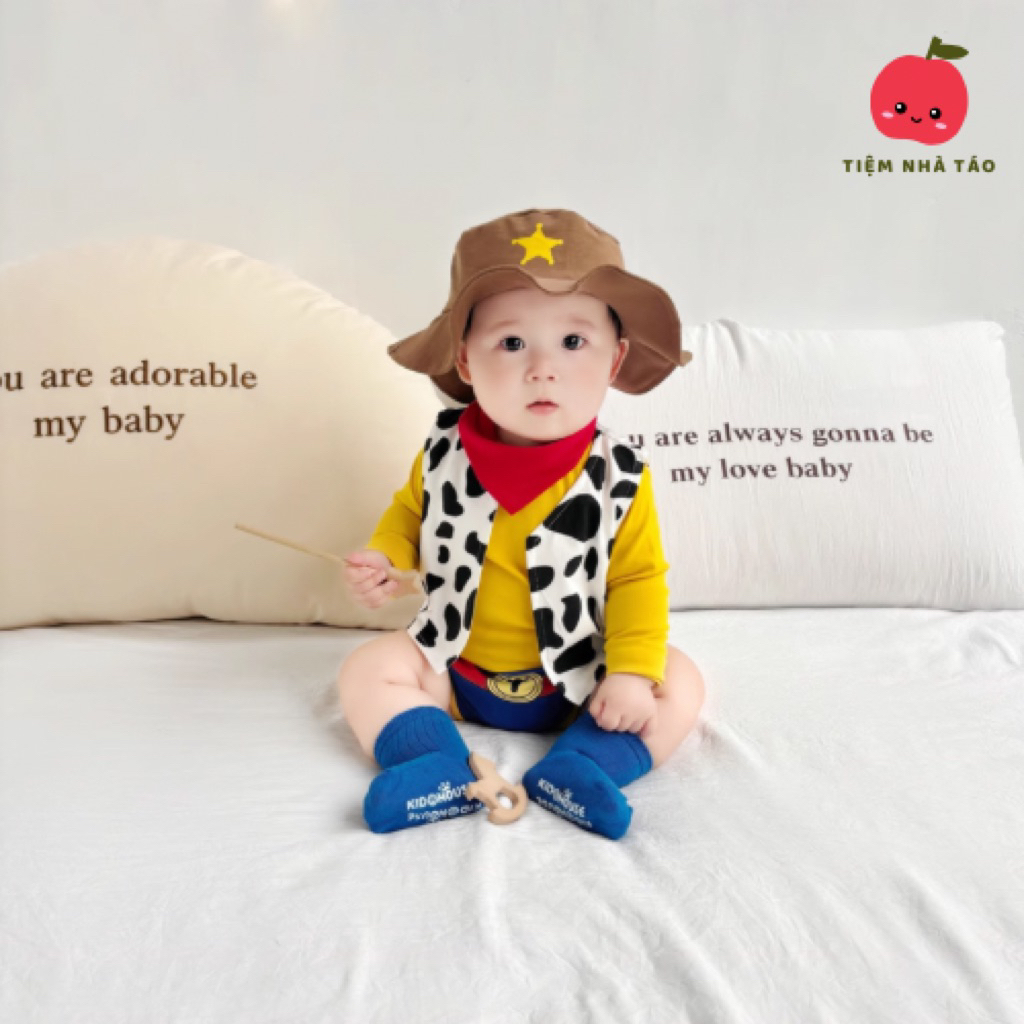 Set 4 món Bodysuit Cao bồi Woody (Toy Story) cho bé