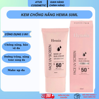 (Giá tốt nhất - chính hãng) Kem chống nắng Hemia bảo vệ nâng tone trắng da kiềm dầu 50ml