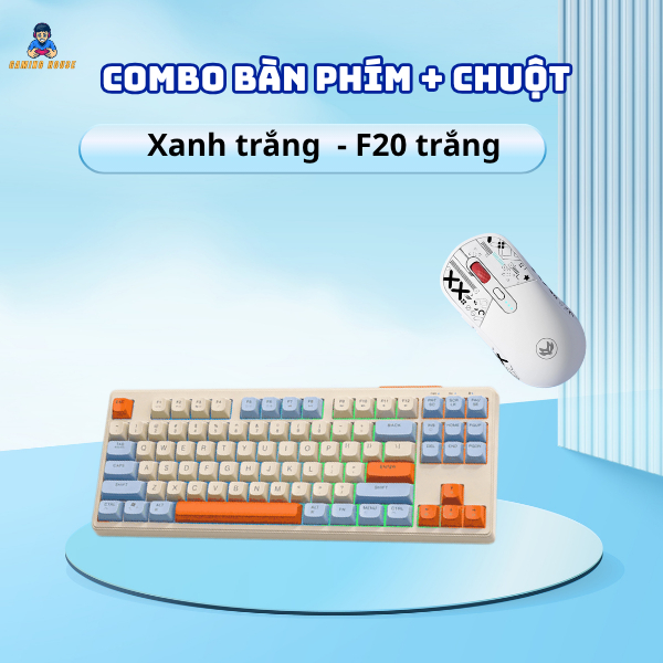 Combo bàn phím không dây Bluetooth M87 và chuột F20 - Led Rainbow - Pin Sạc - Phím PBT | BigBuy360 - bigbuy360.vn