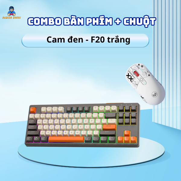 Combo bàn phím không dây Bluetooth M87 và chuột F20 - Led Rainbow - Pin Sạc - Phím PBT | BigBuy360 - bigbuy360.vn