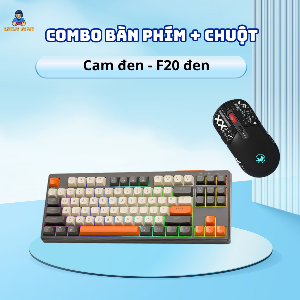 Combo bàn phím không dây Bluetooth M87 và chuột F20 - Led Rainbow - Pin Sạc - Phím PBT | BigBuy360 - bigbuy360.vn