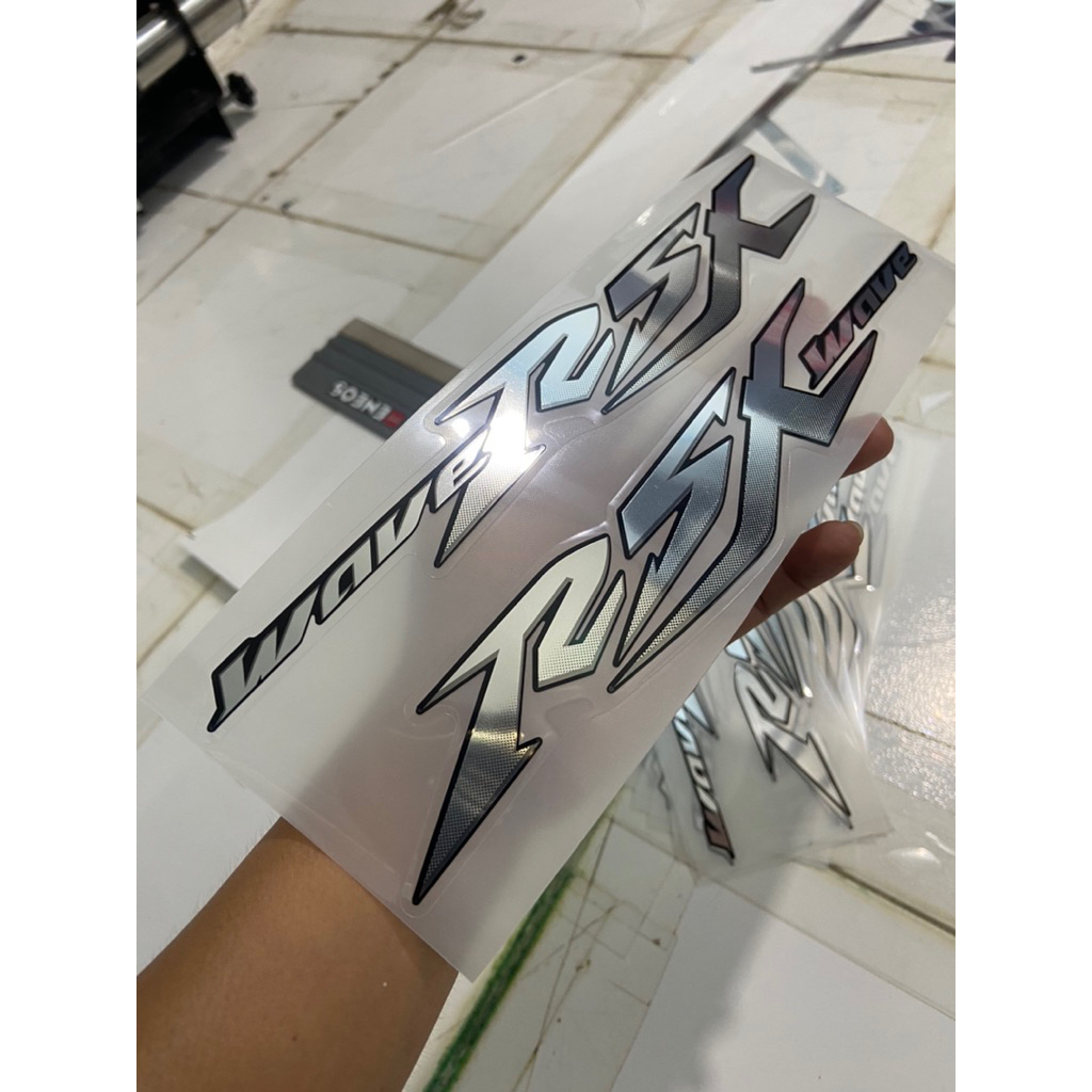 Tem chữ Wave RSX decal Chrome dán mọi màu xe (cho wave RSX tầm 2014 về sau)