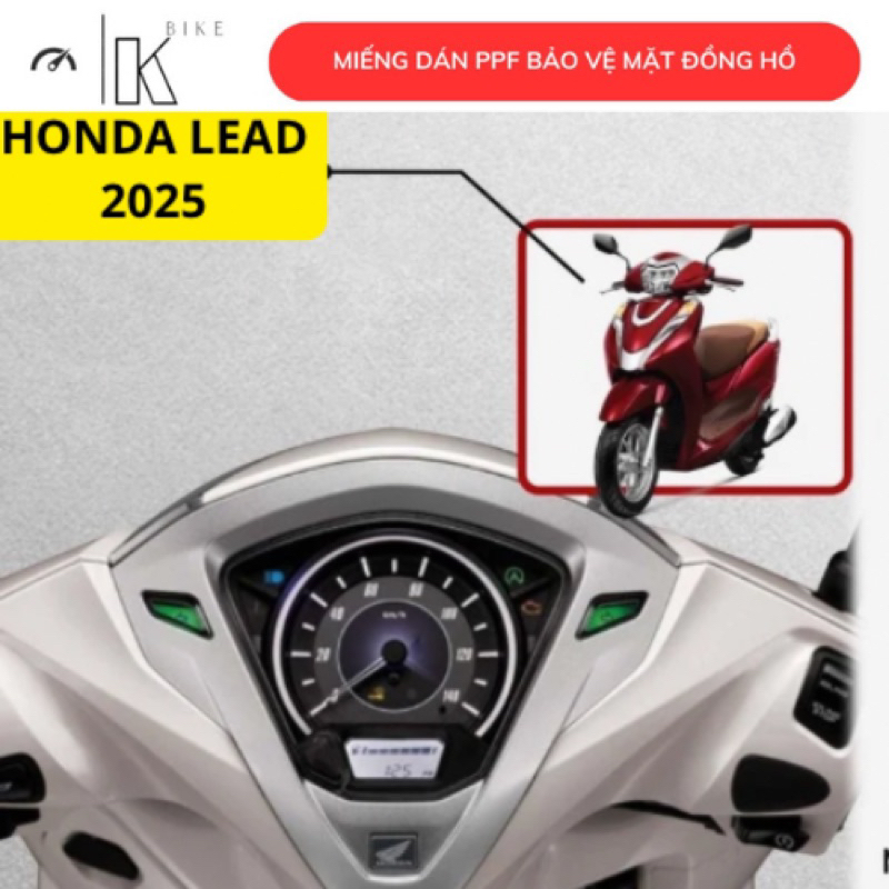 dán xe Lead  2025 . Miếng dán ppf mặt đồng hồ xe honda Lead 2018- 2025 chống xước mặt đồng hồ xe.
