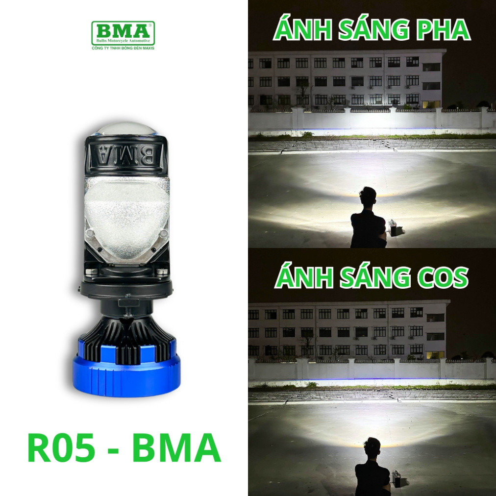 Đèn Pha LED Bi Cầu R05 BMA 120W Siêu Sáng Chân H4 - Đèn Pha Lắp Oto, Xe Máy - Bảo Hành 2 Năm