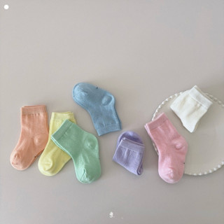 Tất vớ cotton mỏng thoáng khí cho bé trai bé gái phong cách hàn quốc