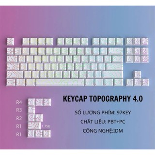 (NEW- SẴN )Keycap Contour - Keycap Topographic Mạch Xuôi - Keycap Xuyên LED