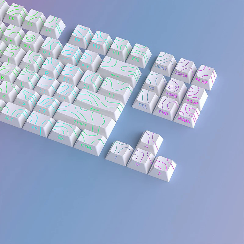 (NEW- SẴN )Keycap Contour - Keycap Topographic Mạch Xuôi - Keycap Xuyên LED | BigBuy360 - bigbuy360.vn