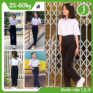 Quần tây học sinh nữ màu xanh đen- màu đen ống xuông vừa thời trang Jadiny