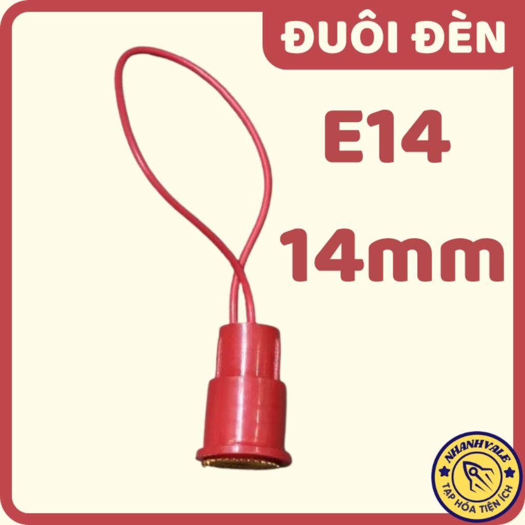 (mua 10 giá 2k5) Đuôi đèn E14 ren 14mm bằng nhựa đỏ