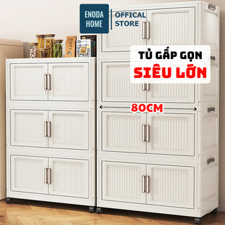  Tủ Đựng Đồ Đa Năng Gấp Gọn ENODA HOME Tủ Nhựa Gia Đình Lớn Chịu Lực Tốt Lắp Ráp Dễ Dàng Bánh Xe Xoay 360 TUN580 