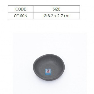 Chén Chấm Tròn Nhựa Melamine Nhám Xám