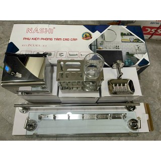 BỘ PHỤ KIỆN NHÀ TẮM 6 MÓN INOX 304 CAO CÂP, SANG TRỌNG, Phụ kiện inox , phụ kiện giá rẻ