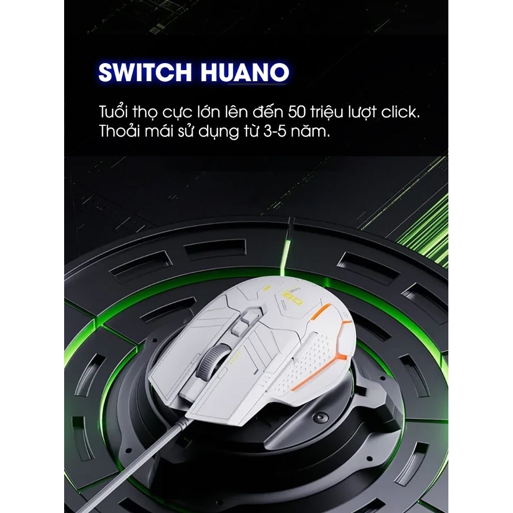 Chuột có dây gaming TEKKIN inphic PG9 Ai 1000hz 7 nút bấm có app 12800 DPI led RGB công thái học gam