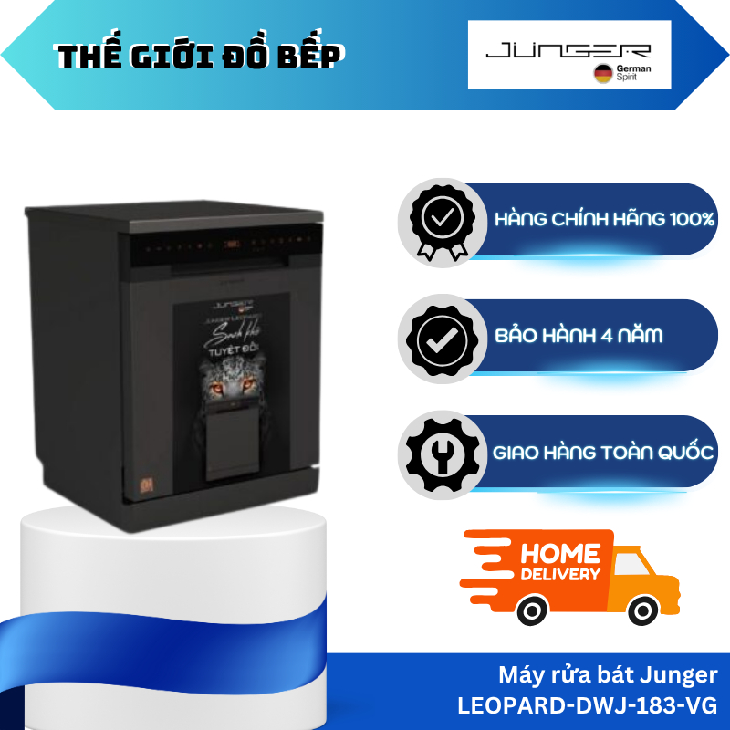 Máy Rửa Bát Junger LEOPARD-DWJ-183-VG – Dung Tích 15 Bộ – Công nghệ sấy UV Độc Lập – TGB