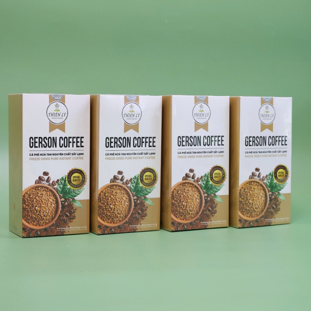 COMBO 4 hộp "Tinh bột cafe hoà tan sấy lạnh" Dùng Thải độc đại tràng, Thải độc cafe (180 lần dùng )