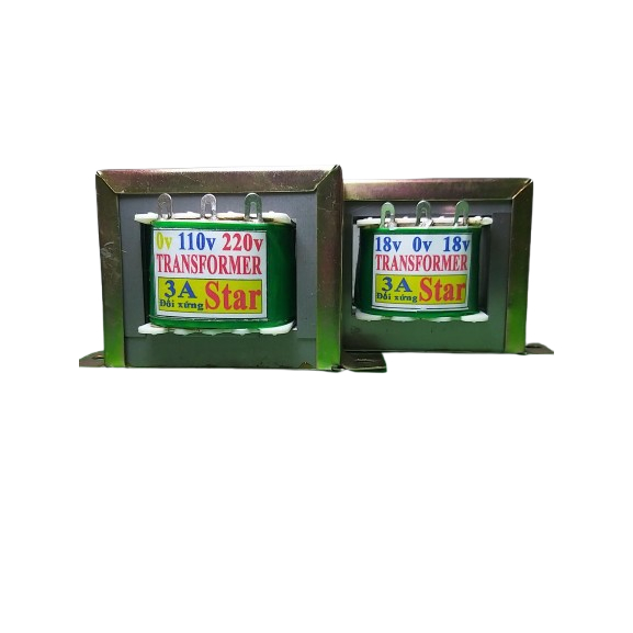 Biến áp đối xứng 18v 3A, biến áp cách ly 3A, hạ áp 220v/110v ra 18v-0v-18v