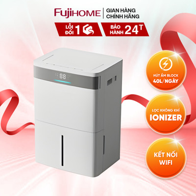 Máy Hút Ẩm Dân Dụng Fujihome DH40NW 40Lít/ngày - Kết Nối Wifi Điều Khiển App - Bảo Hành 24 Tháng
