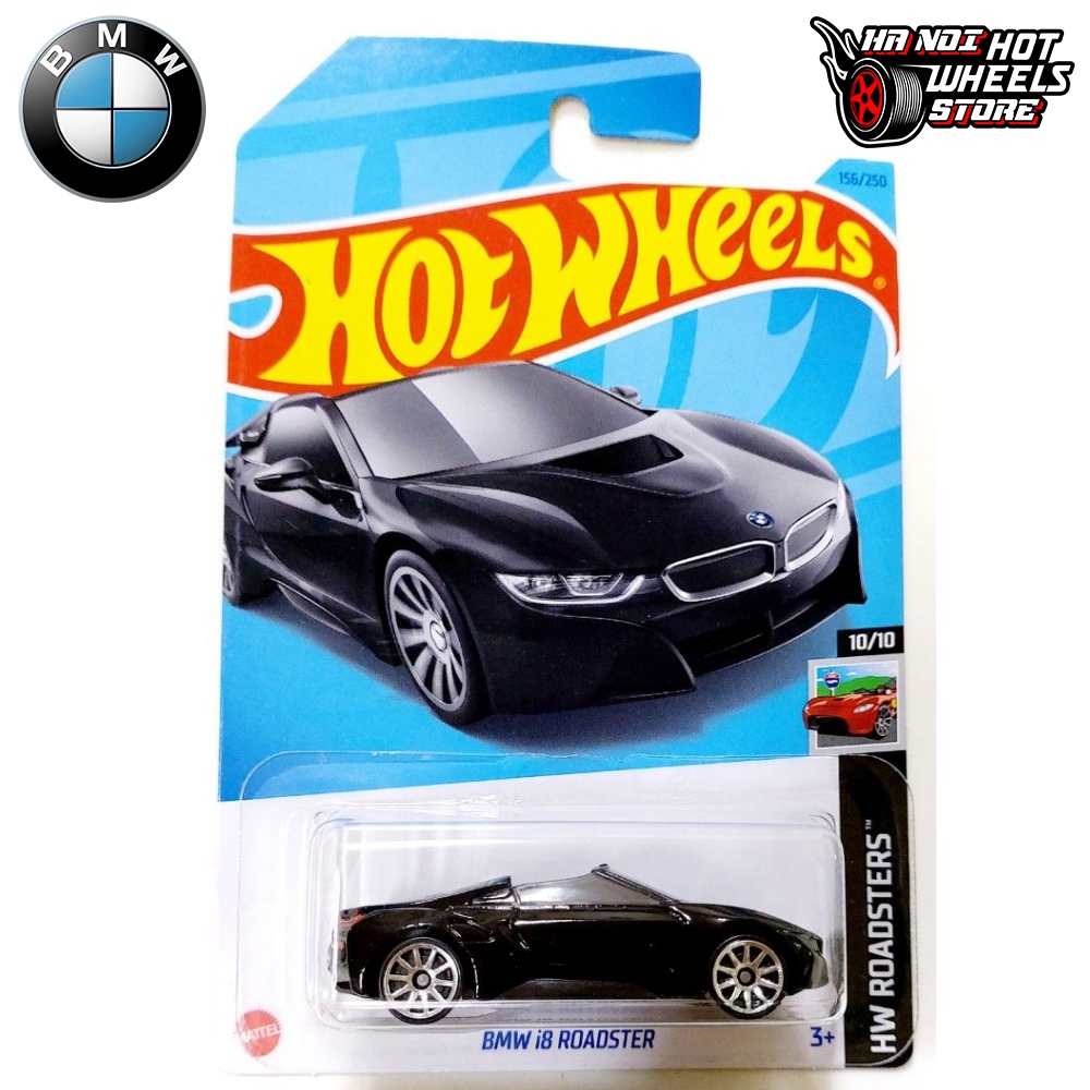 Xe mô hình Hot Wheels BMW i8 Roadster Fullbox card nhăn đen lá tỉ lệ 1:64
