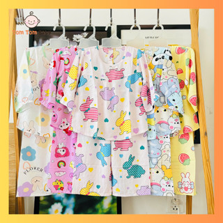 Bộ TOLE, LANH TAY DÀI BÉ GÁI - Đồ bộ bé gái chất vải tole, lanh 2 da mềm, mịn, mát