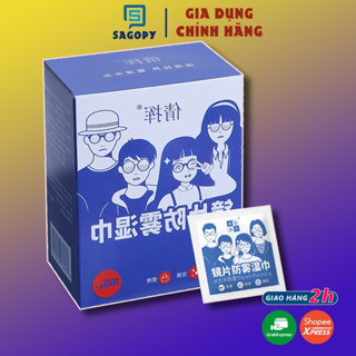 Khăn lau kính nano chống bám hơi nước, sương mù, giấy lau kính cận đa năng