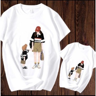 Áo đôi mẹ và bé MÀU TRẮNG chất cotton mịn mát đủ size từ 5-90kg