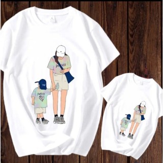 Áo đôi mẹ và bé MÀU TRẮNG chất cotton mịn mát đủ size từ 5-90kg