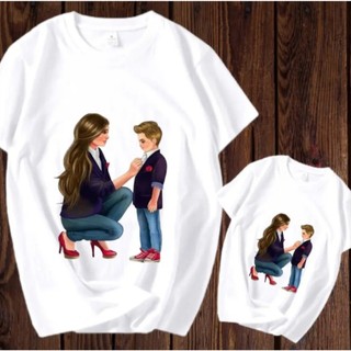 Áo đôi mẹ và bé MÀU TRẮNG chất cotton mịn mát đủ size từ 5-90kg