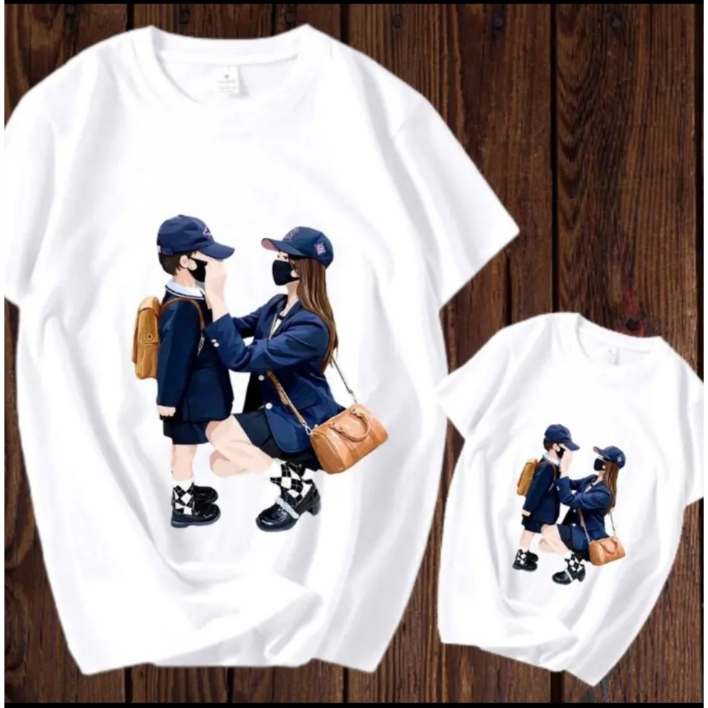 Áo đôi mẹ và bé MÀU TRẮNG chất cotton mịn mát đủ size từ 5-90kg