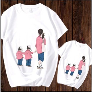 Áo đôi mẹ và bé MÀU TRẮNG chất cotton mịn mát đủ size từ 5-90kg