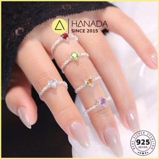 Nhẫn Bạc 925 Hanada Trái Tim Đính Đá Nữ Nhiều Màu Theo Mệnh, Quà Tặng,Mang hằng ngày 2216 N6