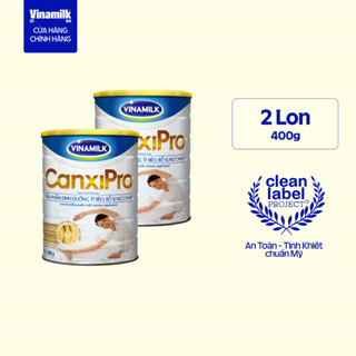 2 Hộp Sữa bột Vinamilk CanxiPro - Hộp thiếc 400g - Sữa bổ sung Canxi cho người già cao tuổi, Tốt cho xương khớp