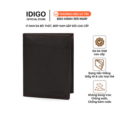 Ví nam da thật phom chữ nhật đứng lịch lãm tiện lợi IDIGO MW1 - 6033